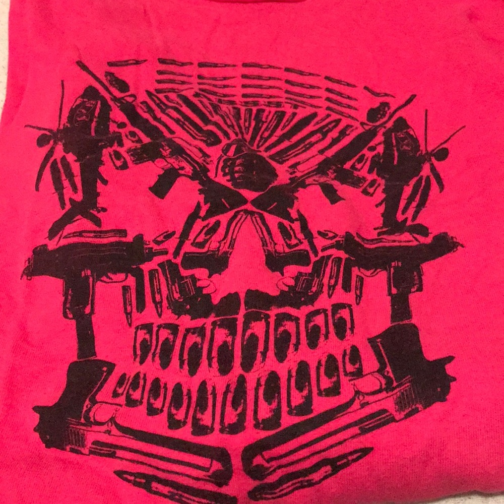 XL skull made of guns and bullets